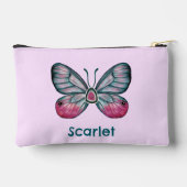 Gepersonaliseerde Oktober Roze Glasvleugel Vlinder Etui (Achterkant)