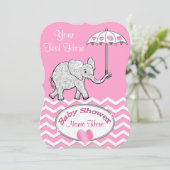 Gepersonaliseerde Olifant Baby Douche uitnodiginge Kaart (Staand voorkant)