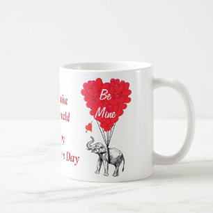 Gepersonaliseerde olifant Valentijnsdag Koffiemok