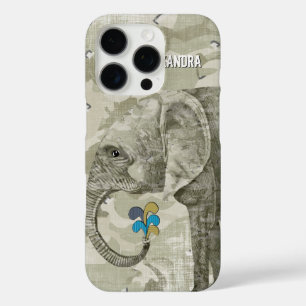 gepersonaliseerde olifantencamouflage iPhone 16 pro hoesje