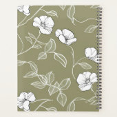 Gepersonaliseerde olijfgroene bloem minimalistisch planner (Achterkant)