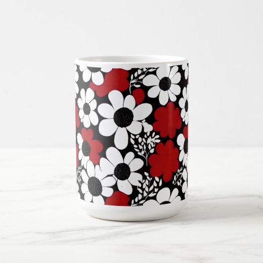 Gepersonaliseerde oma bloemenpatroon magische mok (Midden)