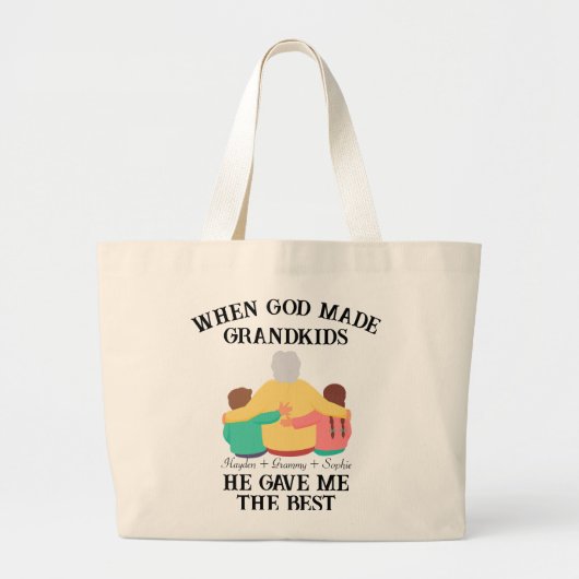Gepersonaliseerde oma citaten voor moederdag grote tote bag (Voorkant)