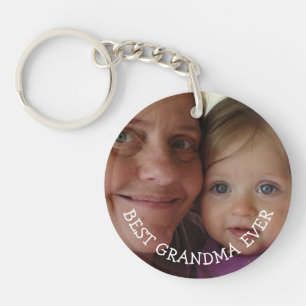 Gepersonaliseerde oma en kleinkind Foto cadeau Sleutelhanger