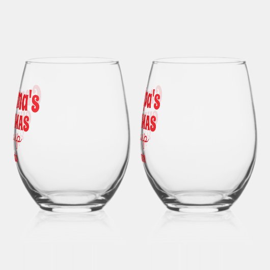 Gepersonaliseerde Oma en Opa Kerstmis Wijnglas Zonder Voet (Links)