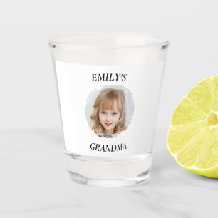 Gepersonaliseerde oma kleindochter foto geschoten shot glas