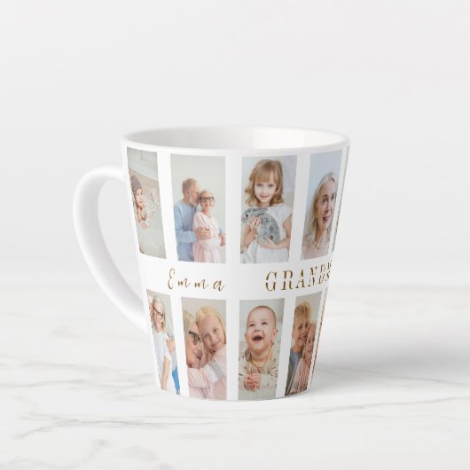 Gepersonaliseerde oma latte-Mok | Aangepaste foto' Latte Mok (Linkerhoek)