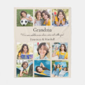 Gepersonaliseerde oma moderne fotocollage beige fleece deken (Voorkant)