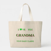 Gepersonaliseerde oma Script Grote Canvas tas GROE (Achterkant)