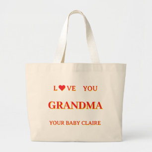 Gepersonaliseerde Oma Script Grote TAS ROOD & GEEL