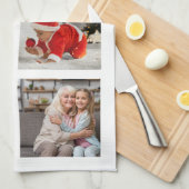 Gepersonaliseerde oma's keuken 4 Foto Theedoek (Quarter Fold)