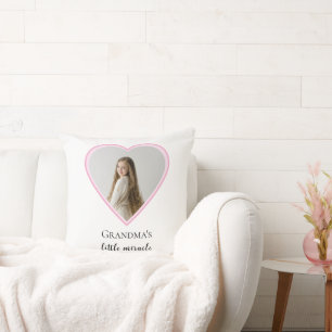 Gepersonaliseerde Oma's Little Miracle Heart Foto Kussen