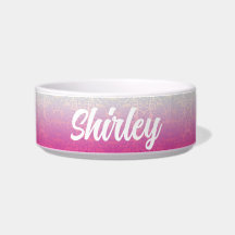 Gepersonaliseerde Ombre Damask Pet Name Bowl