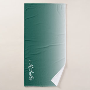 Gepersonaliseerde ombre gradiënt groen badhanddoek
