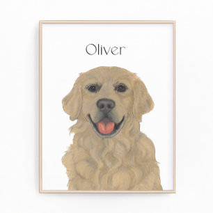 Gepersonaliseerde omkeerbare Golden Retriever Dog  Foto Afdruk
