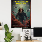 Gepersonaliseerde onderwater Deep Zee Adventure Fi Poster (Thuiskantoor)