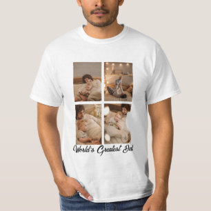 Gepersonaliseerde One of a Kind Familiefotocollage T-shirt