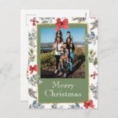 Gepersonaliseerde One Photo Holiday Briefkaart (Voorkant / Achterkant)