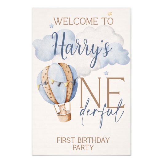 Gepersonaliseerde ONEderful 1st Verjaardag Acryl t Foto Afdruk (Voorkant)