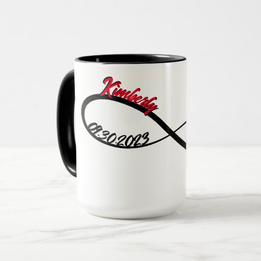 Gepersonaliseerde oneindigheid met hart mok (Voorkant links)