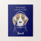 Gepersonaliseerde ontspannende hond Grappige Beagl Legpuzzel (Verticaal)