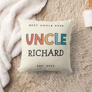 Gepersonaliseerde Oom Retro Gift Best oom Ever Cut Kussen