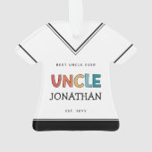 Gepersonaliseerde Oom Retro Gift Best oom Ever Cut Ornament (achterkant)