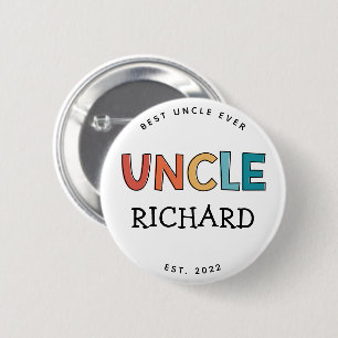 Gepersonaliseerde Oom Retro Gift Best oom Ever Cut Ronde Button 5,7 Cm