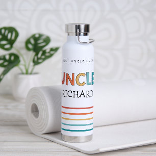 Gepersonaliseerde Oom Retro Gift Best oom Ever Cut Waterfles