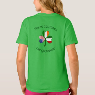 Gepersonaliseerde Oostenrijk Ierland USA Klaverbla T-shirt