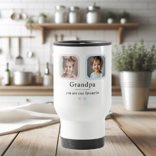 Gepersonaliseerde opa   2 kleinkinderen foto cadea reisbeker