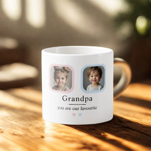 Gepersonaliseerde opa Espresso Cup met 1 kleinkind Kop