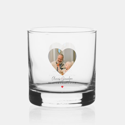 Gepersonaliseerde opa foto | Beste opa ooit Whisky Glas (Achterkant)