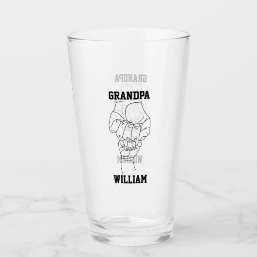 Gepersonaliseerde opa kleinkind cadeau opa glas (Voorkant)