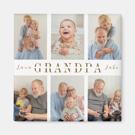 Gepersonaliseerde opa magneet | dag van de grootou (Voorkant)