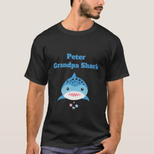 Gepersonaliseerde Opa Shark Aangepaste naam T-shirt