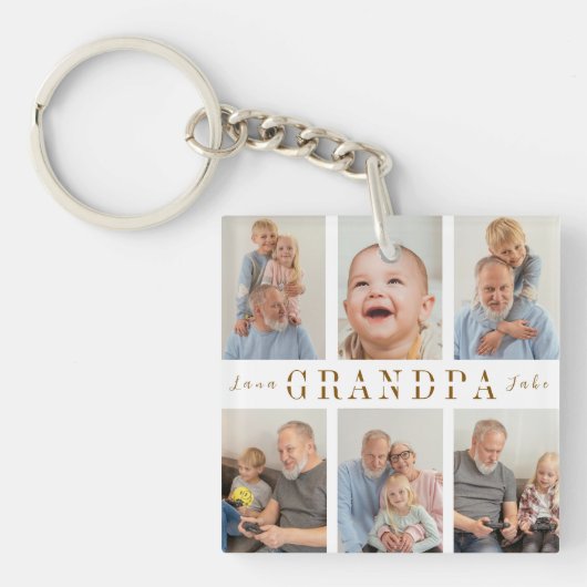 Gepersonaliseerde Opa Sleutelhanger Gift (voorkant)