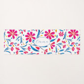 Gepersonaliseerde opbeurende bloemenpatroon yogamat (Achterkant (horizontaal))