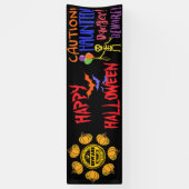 gepersonaliseerde oppassen Halloween Party Spandoek (Verticaal)