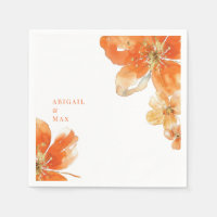 Gepersonaliseerde Oranje Bloemen Trouwcocktail