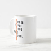 Gepersonaliseerde Oranje Coffee Debug Refill Coder Koffiemok (Voorkant links)