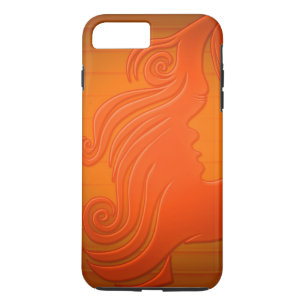 Gepersonaliseerde Oranje Gold Woman staat voor Hai iPhone 8 Plus / 7 Plus Hoesje