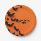 GEPERSONALISEERDE ORANJE HALLOWEEN PAPIEREN BORDJE (Voorkant)