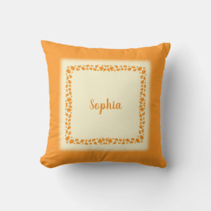 Gepersonaliseerde Oranje herfstbladeren Keepsake Kussen