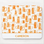 Gepersonaliseerde Oranje kat Muismat (Voorkant)