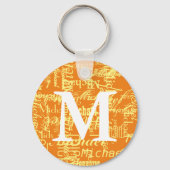 Gepersonaliseerde Oranje monogrammen Sleutelhanger (Voorkant)