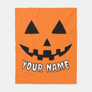 Gepersonaliseerde Oranje pompoen Halloween Jouw na Fleece Deken
