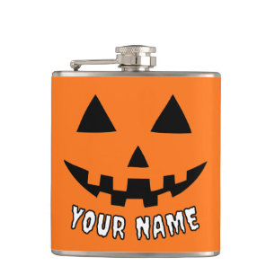 Gepersonaliseerde Oranje pompoen Halloween Jouw na Heupfles