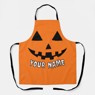 Gepersonaliseerde Oranje pompoen Halloween Jouw na Schort