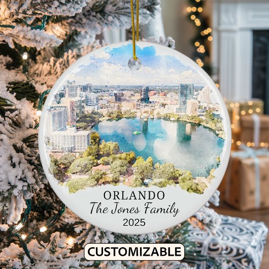 Gepersonaliseerde Orlando Ornament, Florida Gift Keramisch Ornament